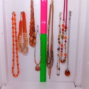 G-23 VINTAGE COSTUME ORANGE TONED JEWELRY LOT